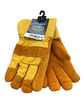 Hand Armor Gloves Large 450 Boa Lined Suede Cowhide Safety Rubberized Cuff NEW